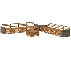 Lauko sofos komplektas 9 pcs Natūrali Akacijos medienos masyvas