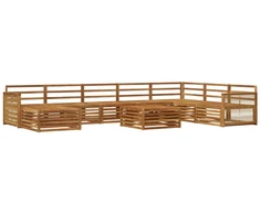 Lauko sofos komplektas 9 pcs Natūrali Kietos akacijos mediena