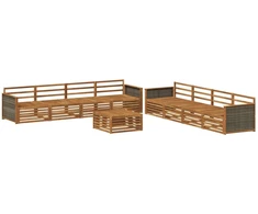 Lauko sofos komplektas 9 pcs Natūrali Kietos akacijos mediena