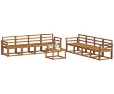 Lauko sofos komplektas 9 pcs Natūrali