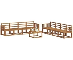 Lauko sofos komplektas 9 pcs Natūrali