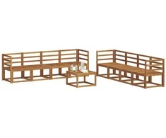 Lauko sofos komplektas 9 pcs Natūrali