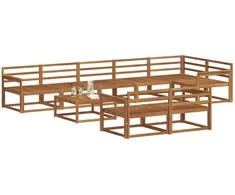 Lauko sofos komplektas 9 pcs Natūrali Kietos akacijos mediena