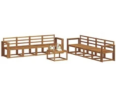 Lauko sofos komplektas 9 pcs Natūrali