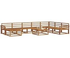 Lauko sofos komplektas 9 pcs Natūrali Kietos akacijos mediena