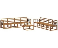 Lauko sofos komplektas 9 pcs Natūrali
