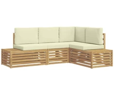 Lauko sofos komplektas Balta 213,5 x 154,5 x 73 cm Poliesteris