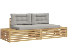 Lauko sofos komplektas Balta 230,5 x 83 x 73 cm Poliesteris