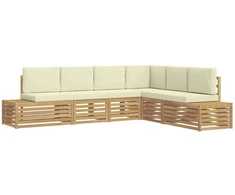 Lauko sofos komplektas Balta 273 x 213,5 x 73 cm Poliesteris