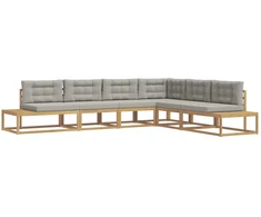 Lauko sofos komplektas Balta 357 x 198,5 x 73 cm Poliesteris