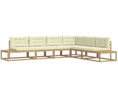 Lauko sofos komplektas Balta 357 x 198,5 x 73 cm Poliesteris
