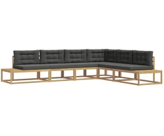 Lauko sofos komplektas Balta 357 x 198,5 x 73 cm Poliesteris