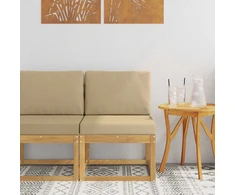 Lauko sofos komplektas Balta ir kreminė 59 x 63 x 73 cm