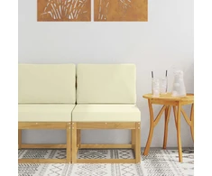 Lauko sofos komplektas Balta ir kreminė 59 x 63 x 73 cm