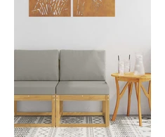 Lauko sofos komplektas Balta ir šviesiai pilka 59 x 63 x 73 cm