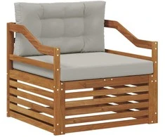 Lauko sofa Natūrali ir šviesiai pilka