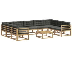 Lauko sofos komplektas su pagalve 10 pcs Balta ir antracito