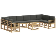 Lauko sofos komplektas su pagalve 11 pcs Balta ir antracito