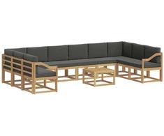 Lauko sofos komplektas su pagalve 11 pcs Balta ir antracito