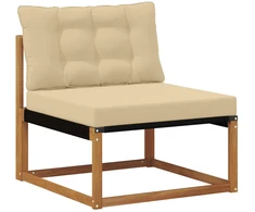 Lauko sofos komplektas su pagalve 11 pcs Natūralus ir bežinis