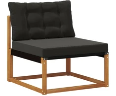 Lauko sofos komplektas su pagalve 11 pcs Natūrali ir juoda