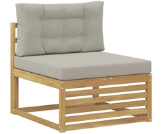 Lauko sofos komplektas 3 vnt. Balta ir šviesiai pilka