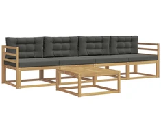 Lauko sofos komplektas su pagalve 4 pcs Balta ir antracito