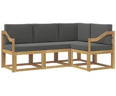 Lauko sofos komplektas su pagalve 4 pcs Balta ir antracito