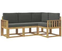 Lauko sofos komplektas su pagalve 4 pcs Balta ir antracito