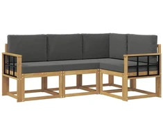 Lauko sofos komplektas su pagalve 4 pcs Balta ir antracito
