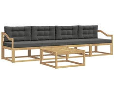 Lauko sofos komplektas su pagalve 4 pcs Balta ir antracito