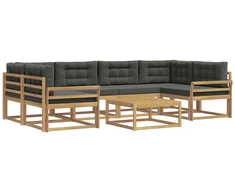Lauko sofos komplektas su pagalve 5 pcs Balta ir antracito