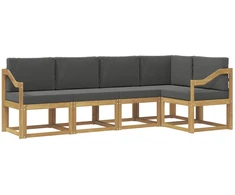 Lauko sofos komplektas su pagalve 5 pcs Balta ir antracito