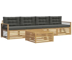 Lauko sofos komplektas su pagalve 5 pcs Balta ir antracito
