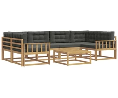 Lauko sofos komplektas su pagalve 5 pcs Balta ir antracito