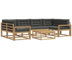 Lauko sofos komplektas su pagalve 5 pcs Balta ir antracito
