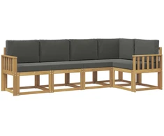Lauko sofos komplektas su pagalve 5 pcs Balta ir antracito