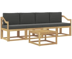 Lauko sofos komplektas su pagalve 5 pcs Balta ir antracito