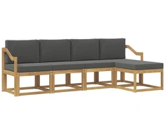 Lauko sofos komplektas su pagalve 5 pcs Balta ir antracito
