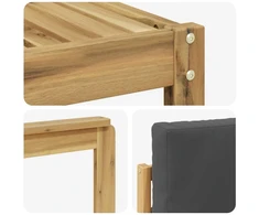 Lauko sofos komplektas 5 vnt. 5 vietos Balta ir antracito