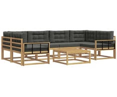 Lauko sofos komplektas su pagalve 5 pcs Balta ir antracito