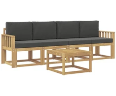 Lauko sofos komplektas su pagalve 5 pcs Balta ir antracito