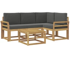 Lauko sofos komplektas su pagalve 5 pcs Balta ir antracito