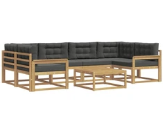 Lauko sofos komplektas su pagalve 5 pcs Balta ir antracito