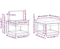 Lauko sofos komplektas 5 vnt. 5 vietos Balta ir antracito