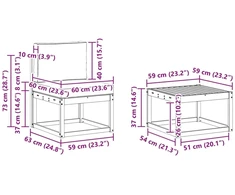 Lauko sofos komplektas 5 vnt. 4 vietos Balta ir antracito