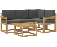 Lauko sofos komplektas su pagalve 5 pcs Balta ir antracito