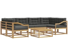 Lauko sofos komplektas su pagalve 5 pcs Balta ir antracito