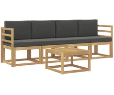 Lauko sofos komplektas su pagalve 5 pcs Balta ir antracito