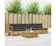 Lauko sofos komplektas su pagalve 5 pcs Balta ir antracito